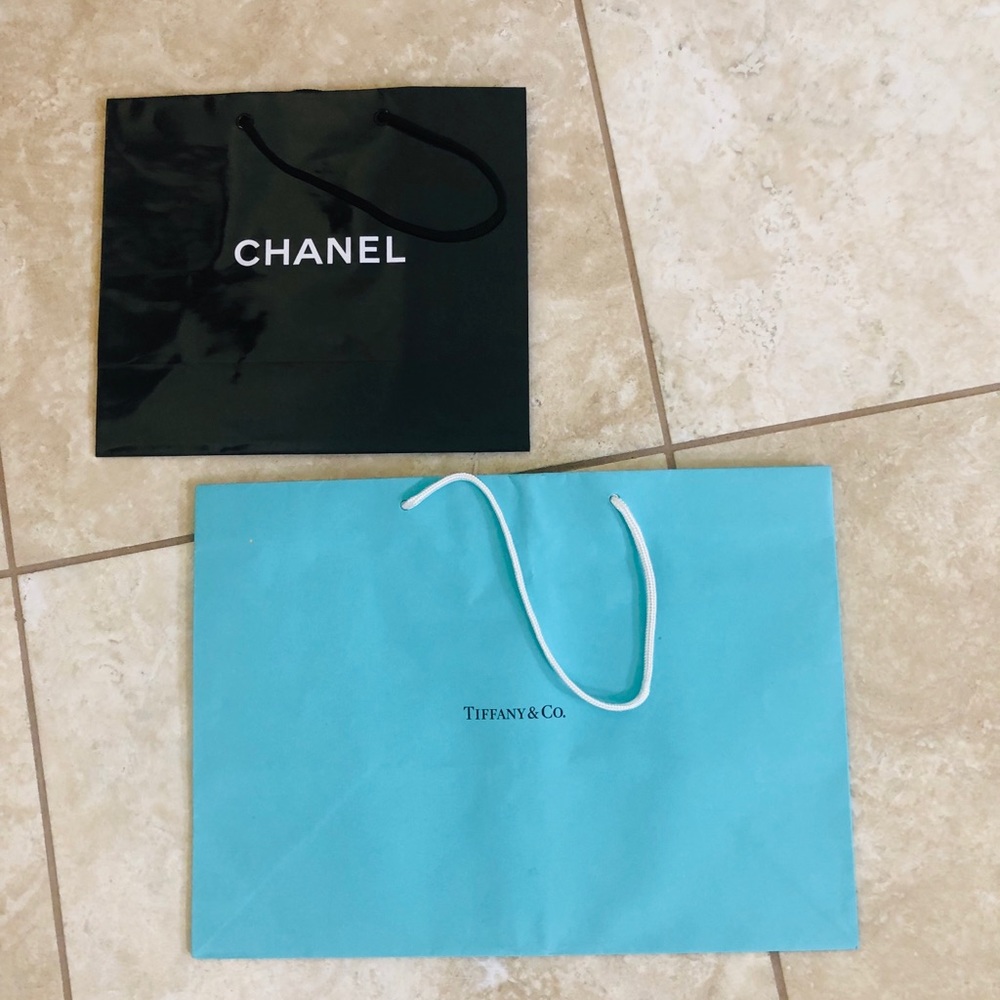 Chanel and tiffany shopping bags